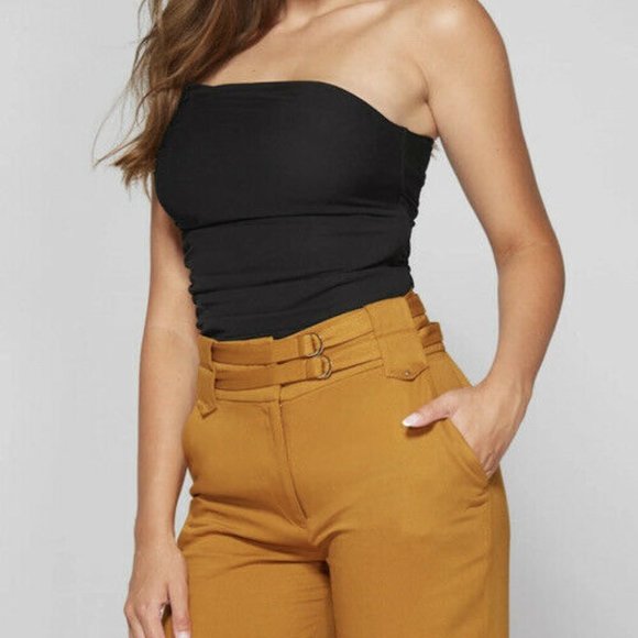 New Guess Marciano Love Off One Shoulder Ruching Side Black Top Blouse S - Picture 3 of 5